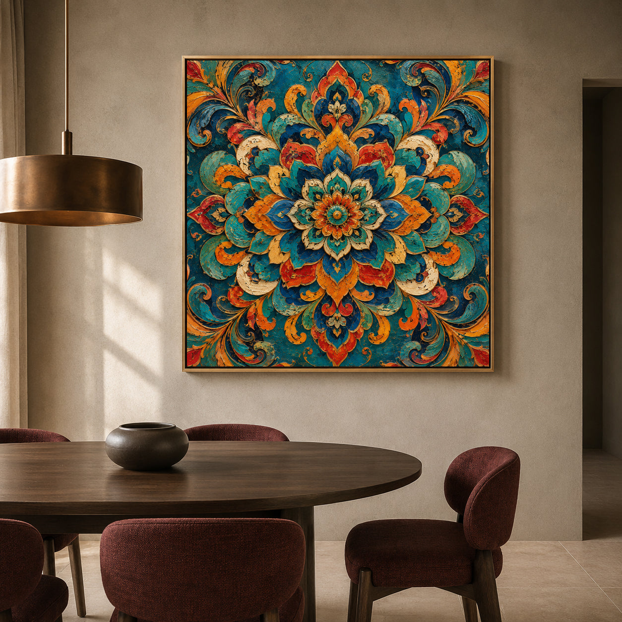 Jewel Bloom Mandala Indian Ethnic Floral Bohemian Wall Art