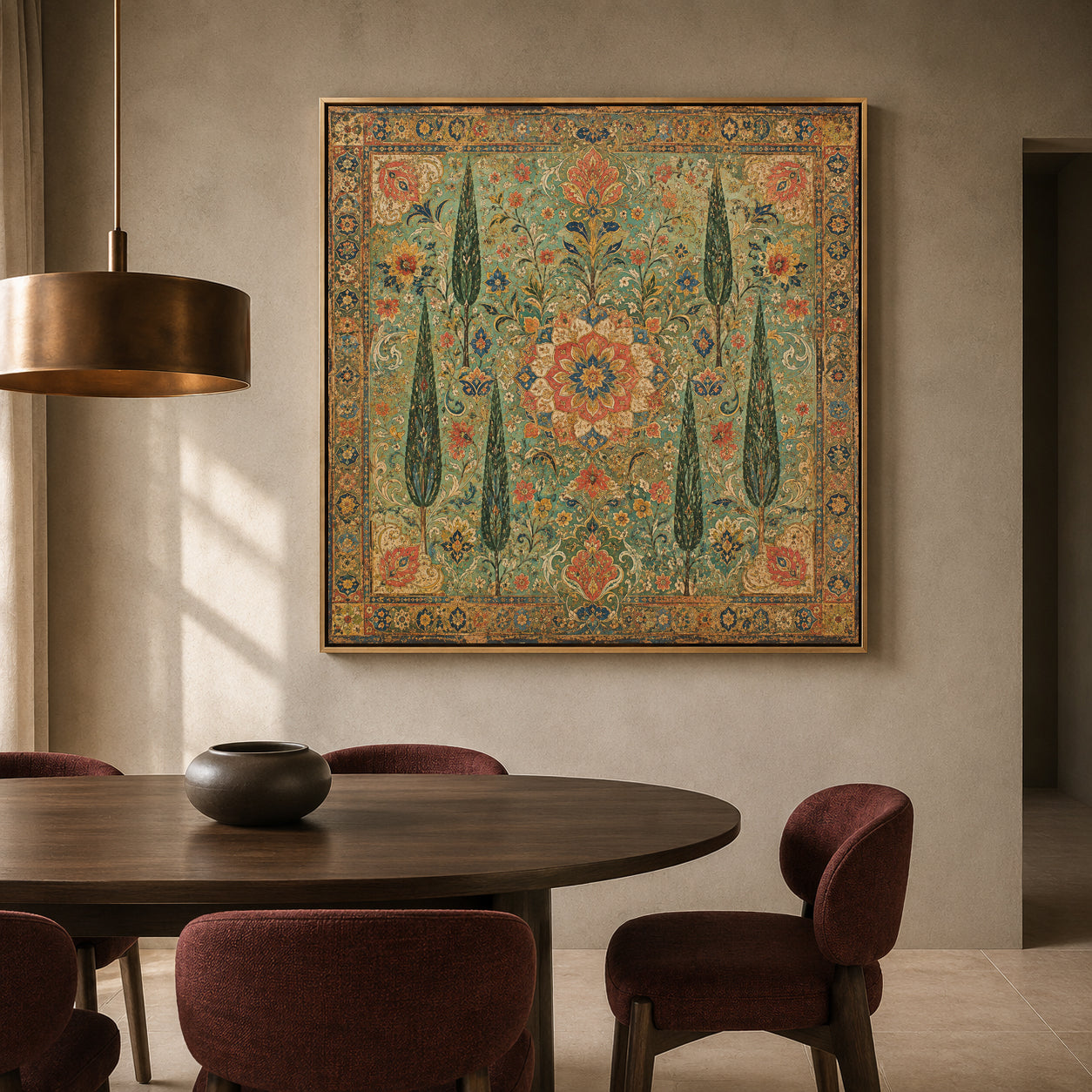 Persian Garden Tapestry Indian Floral Heritage Ornamental Wall Art