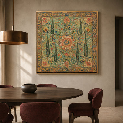 Persian Garden Tapestry Indian Floral Heritage Ornamental Wall Art