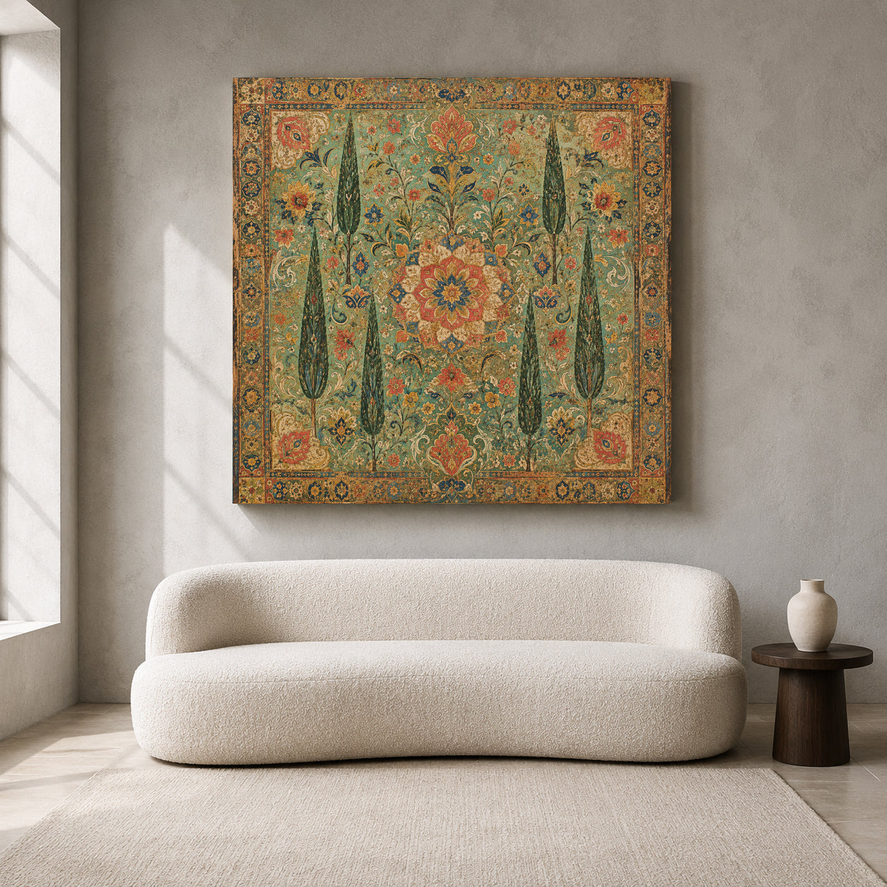 Persian Garden Tapestry Indian Floral Heritage Ornamental Wall Art