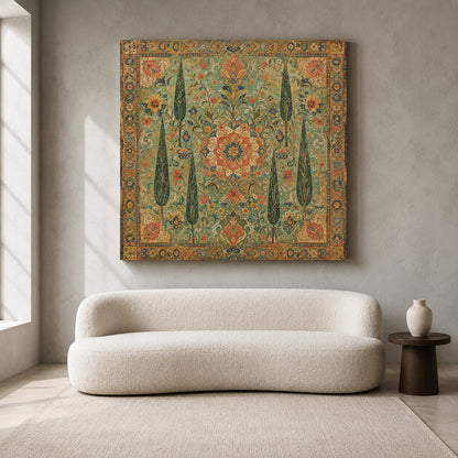 Persian Garden Tapestry Indian Floral Heritage Ornamental Wall Art