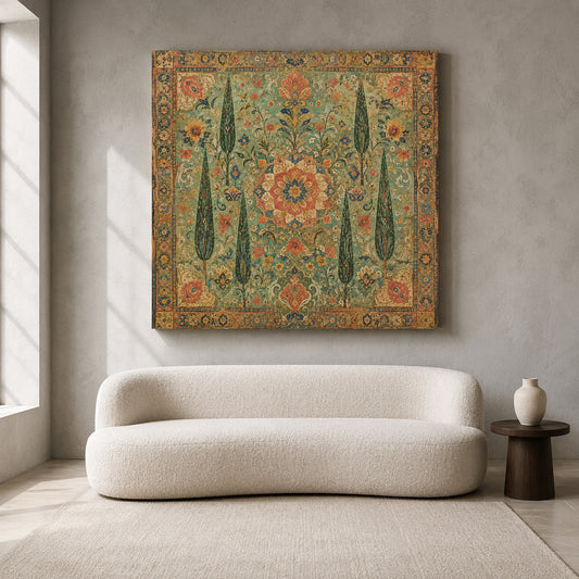 Persian Garden Tapestry Indian Floral Heritage Ornamental Wall Art