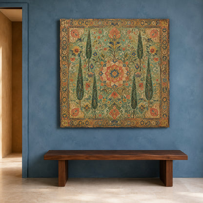 Persian Garden Tapestry Indian Floral Heritage Ornamental Wall Art