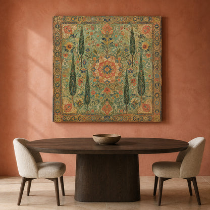 Persian Garden Tapestry Indian Floral Heritage Ornamental Wall Art