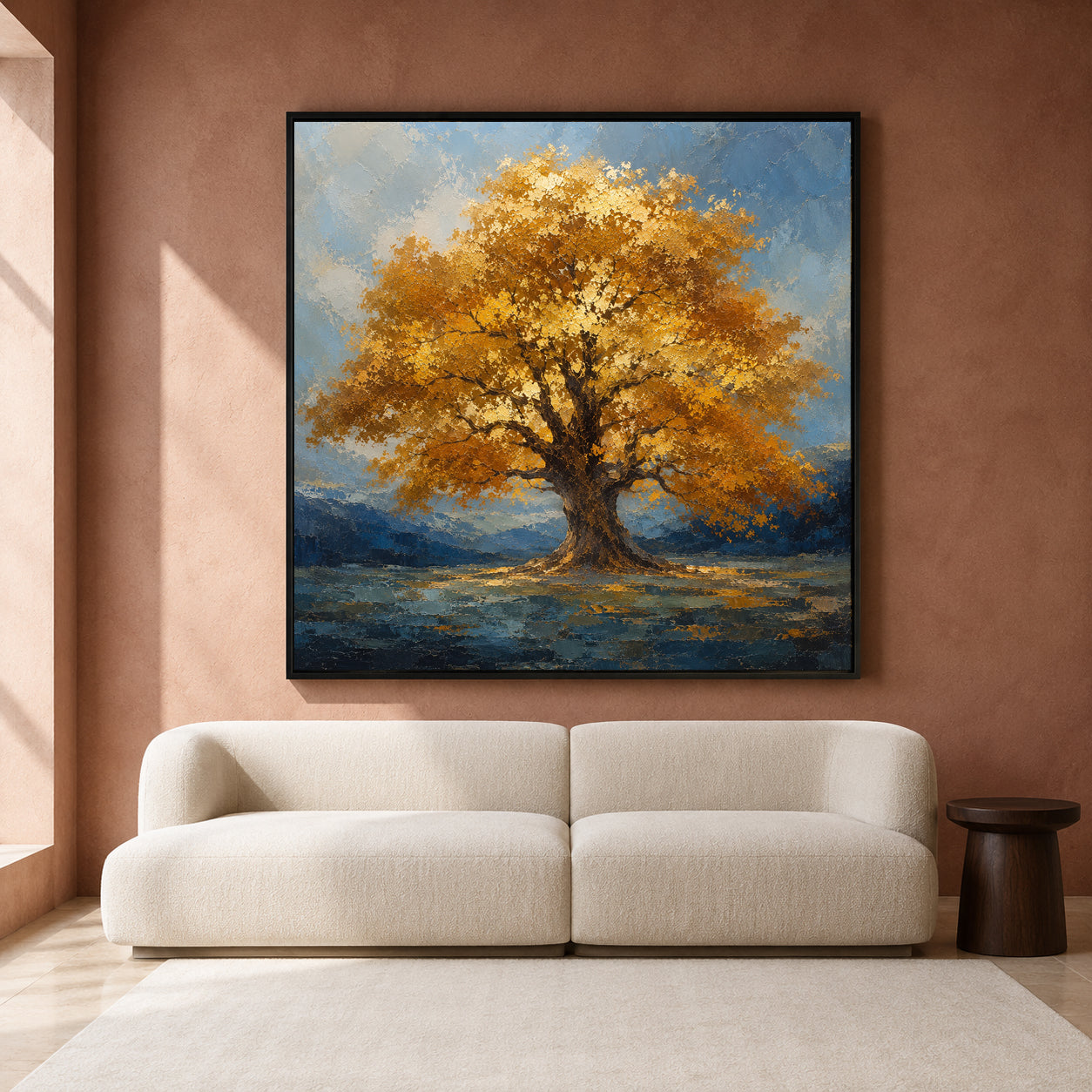 Golden Tree of Abundance Vastu Landscape Wall Art