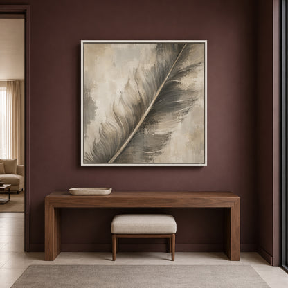 Soft Feather Neutral Abstract Textured Modern Canvas Wall Art