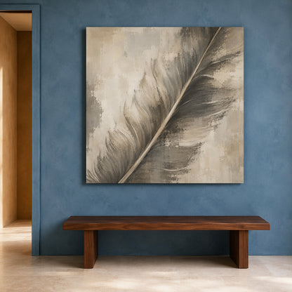 Soft Feather Neutral Abstract Textured Modern Canvas Wall Art