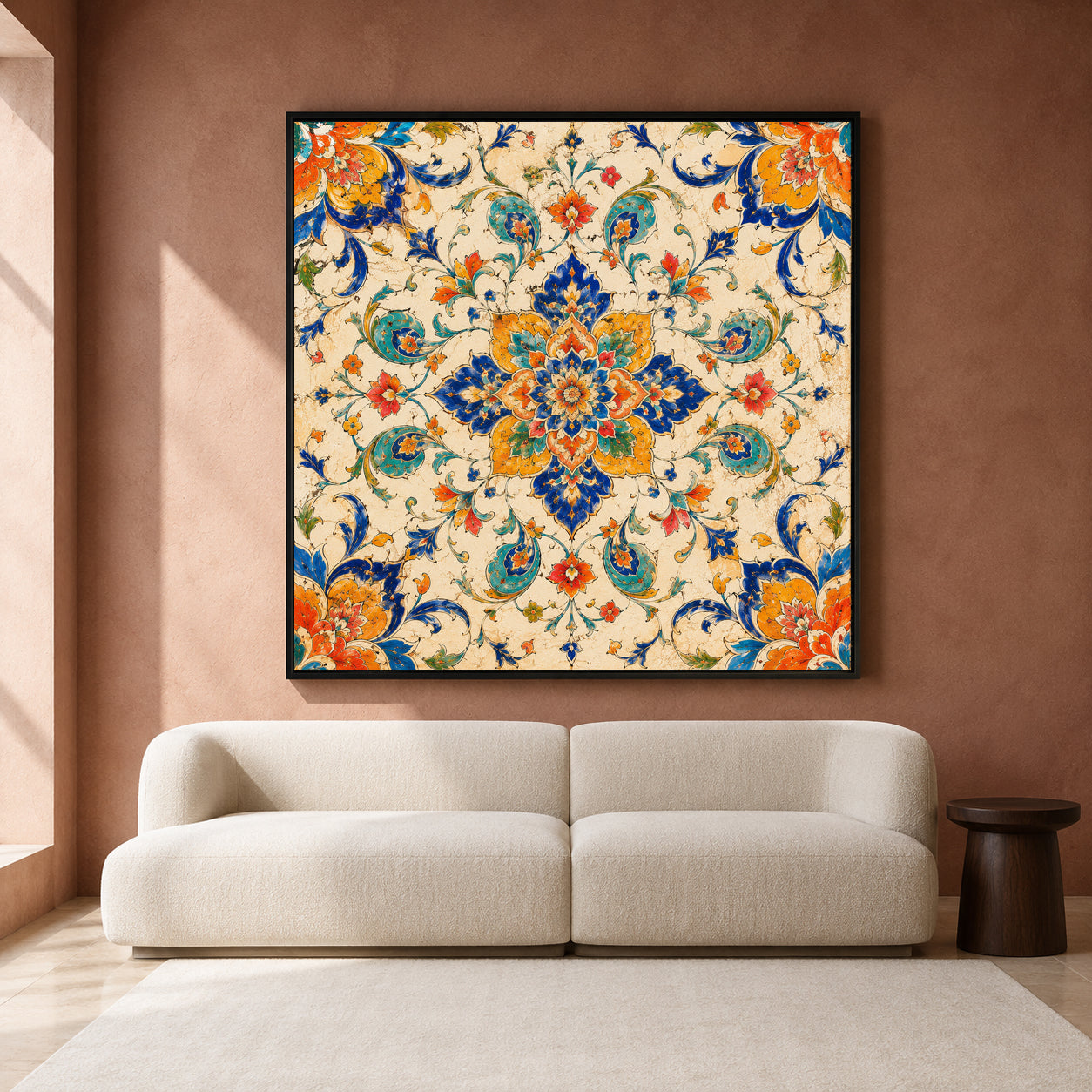 Ivory Palace Garden Indian Floral Mandala Ethnic Wall Art