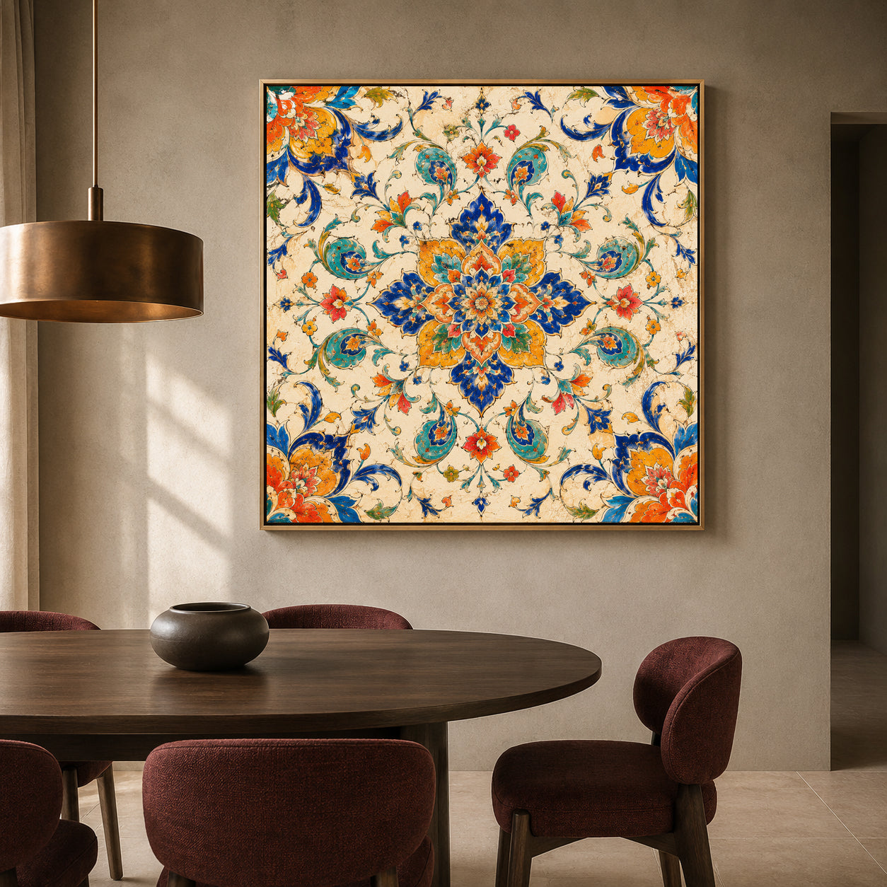 Ivory Palace Garden Indian Floral Mandala Ethnic Wall Art