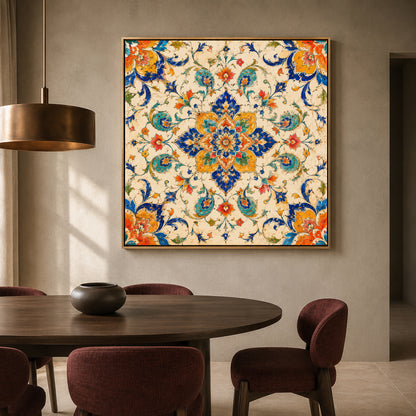 Ivory Palace Garden Indian Floral Mandala Ethnic Wall Art