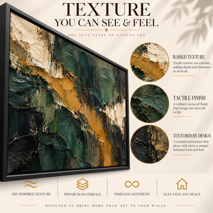 Emerald Passage Abstract Panoramic Textured Canvas Art