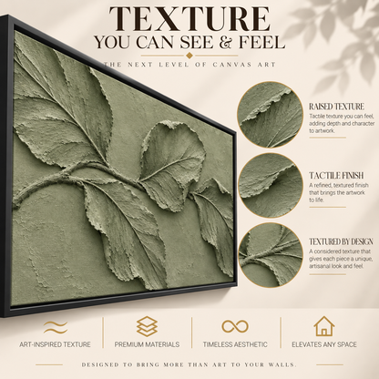 Sage Magnolia Relief Panoramic Textured Botanical Canvas Art