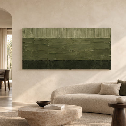 Sage Green Textured Abstract Canvas Art with Minimalist Design