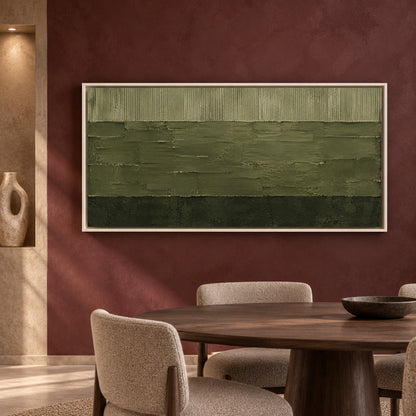 Sage Green Textured Abstract Canvas Art with Minimalist Design