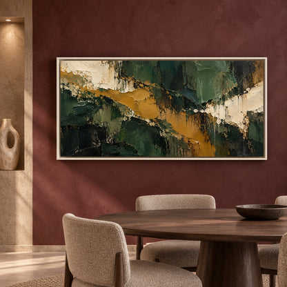 Emerald Passage Abstract Panoramic Textured Canvas Art