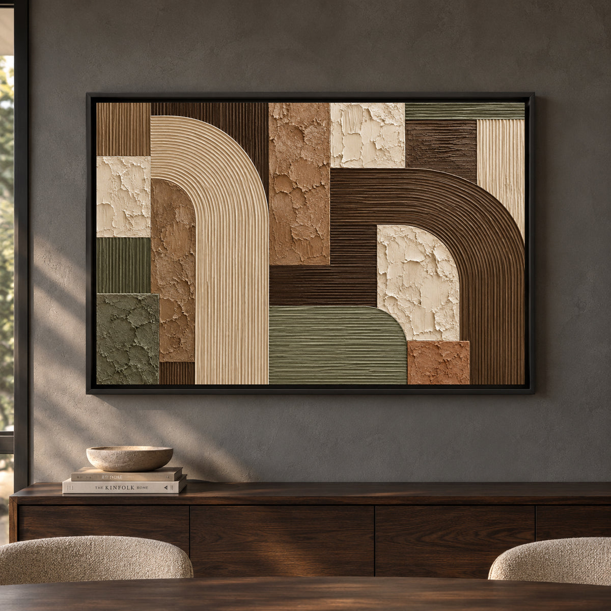 Earth Tone Archways Textured Geometric Modern Canvas Art