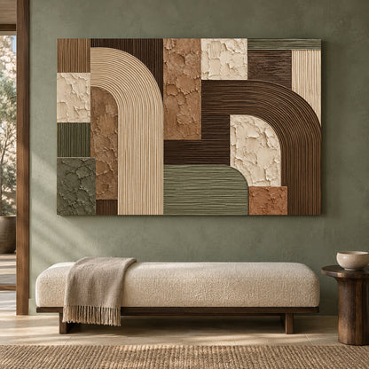 Earth Tone Archways Textured Geometric Modern Canvas Art