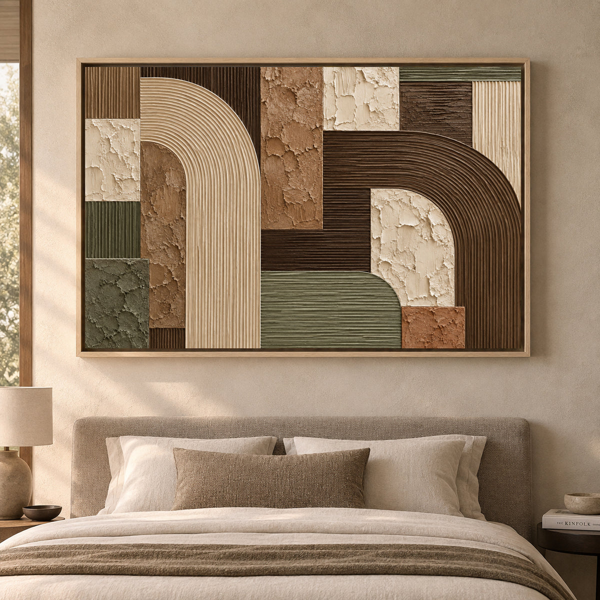 Earth Tone Archways Textured Geometric Modern Canvas Art