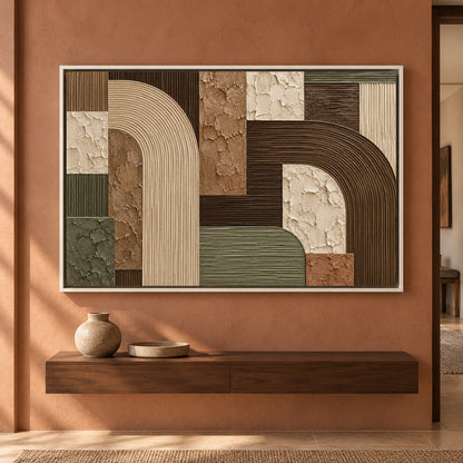 Earth Tone Archways Textured Geometric Modern Canvas Art