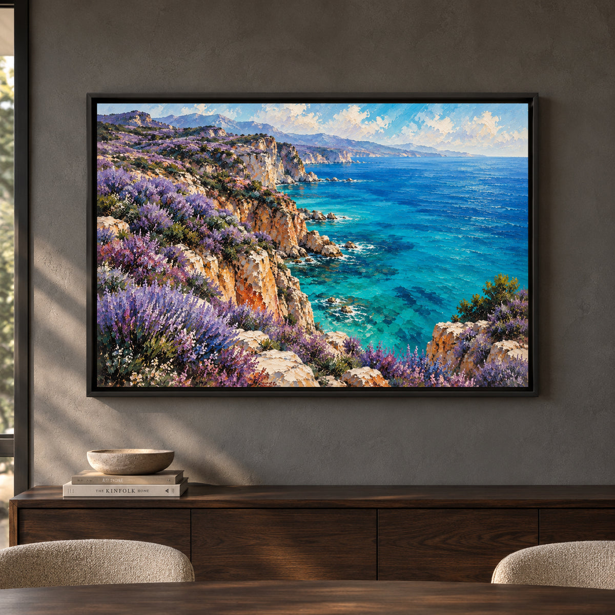 Lavender Coast Textured Seascape Canvas Art