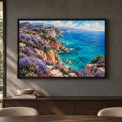 Lavender Coast Textured Seascape Canvas Art