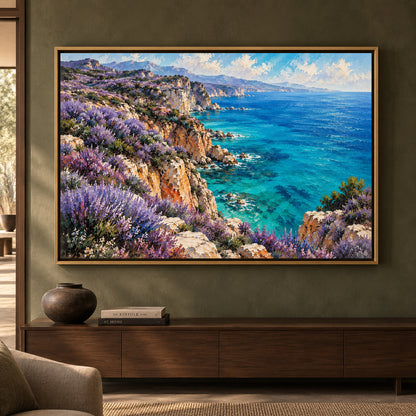 Lavender Coast Textured Seascape Canvas Art