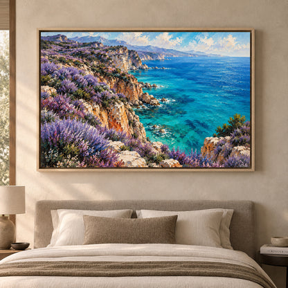 Lavender Coast Textured Seascape Canvas Art