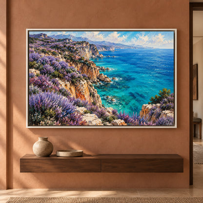 Lavender Coast Textured Seascape Canvas Art