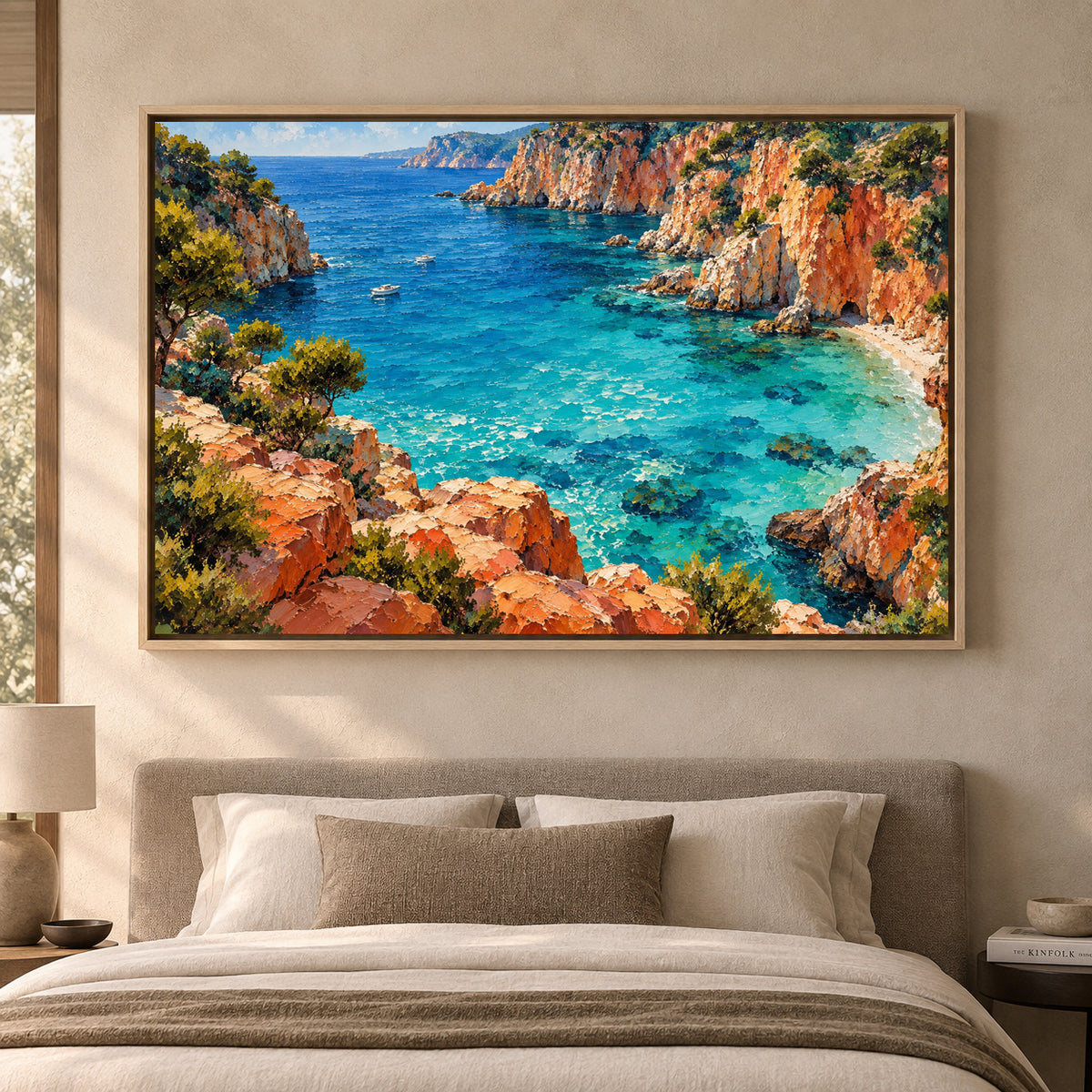 Turquoise Cove Mediterranean Coastal Canvas Art
