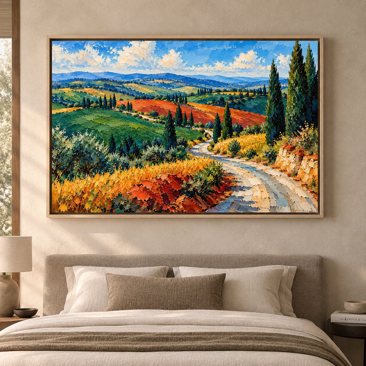 Tuscan Countryside Textured Landscape Canvas Art
