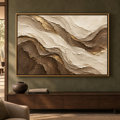 Sculpted Earth Neutral Textured Abstract Canvas Art