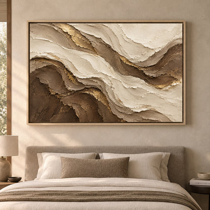 Sculpted Earth Neutral Textured Abstract Canvas Art