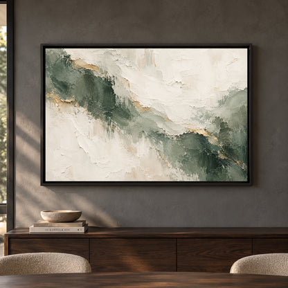 Sage Ivory Organic Texture Abstract Canvas Art
