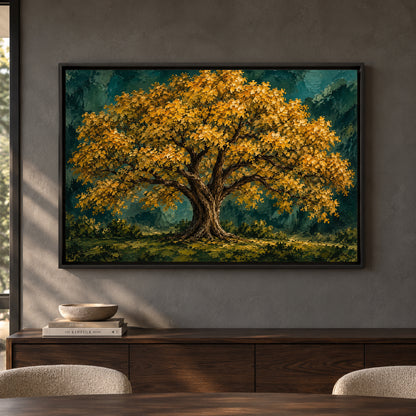 Golden Tree of Life Textured Canvas Art