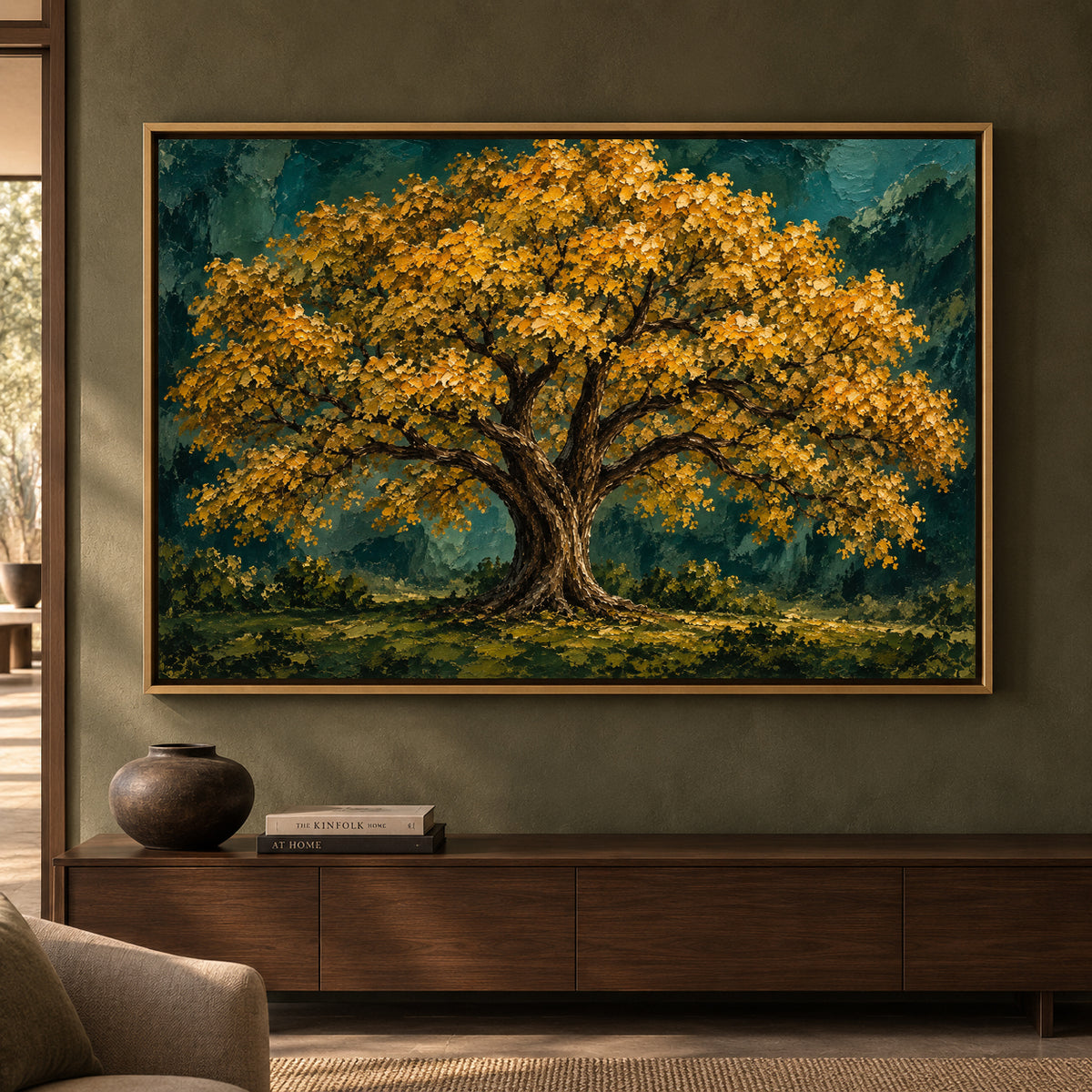 Golden Tree of Life Textured Canvas Art