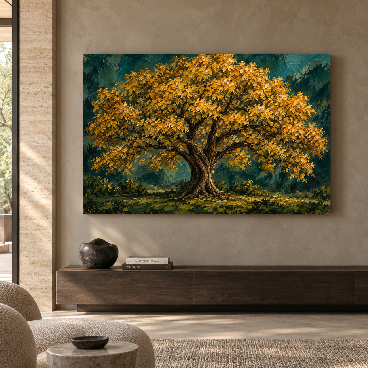 Golden Tree of Life Textured Canvas Art