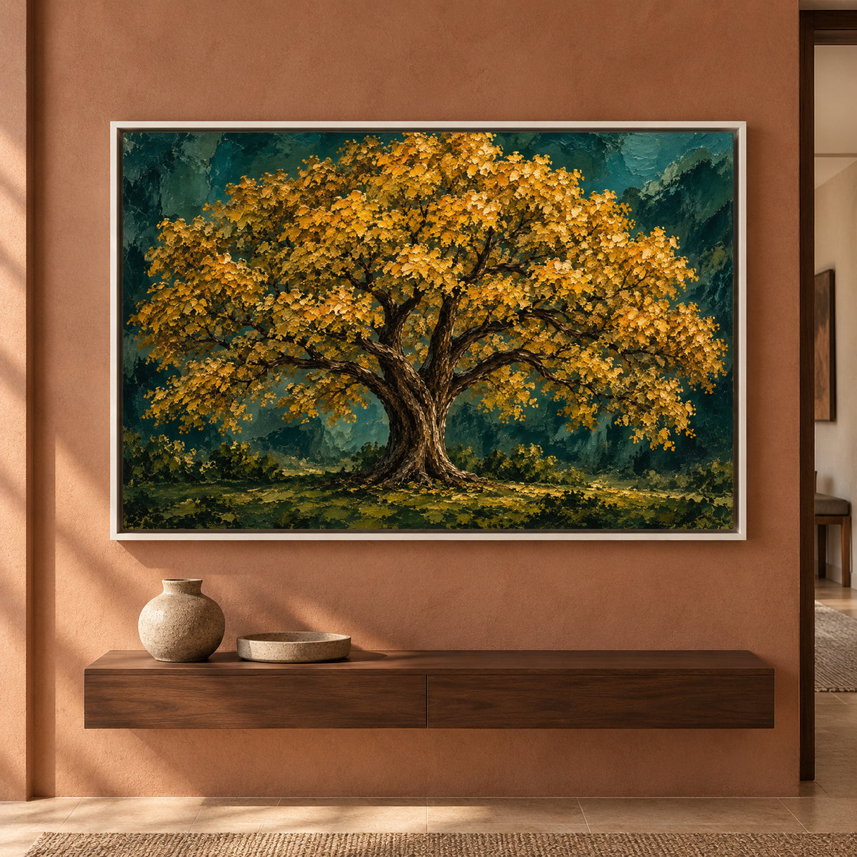 Golden Tree of Life Textured Canvas Art