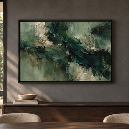 Emerald Passage Textured Abstract Canvas Art