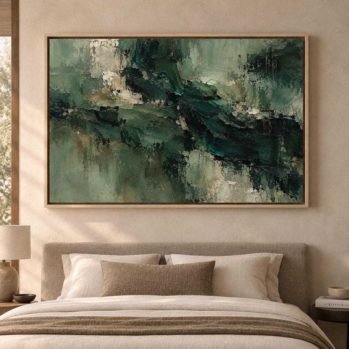 Emerald Passage Textured Abstract Canvas Art