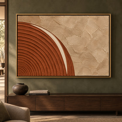 Terracotta Arch Textured Abstract Canvas Art