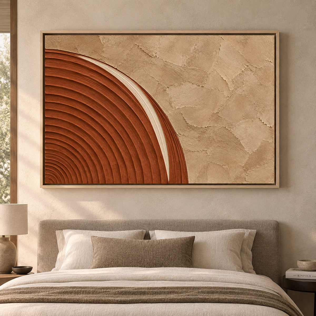 Terracotta Arch Textured Abstract Canvas Art