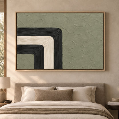 Sage Green Geometric Arch Textured Canvas Art