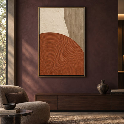Terracotta Arch Minimal Textured Geometric Canvas Art