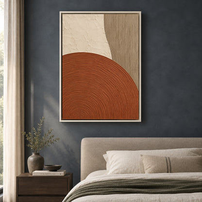 Terracotta Arch Minimal Textured Geometric Canvas Art