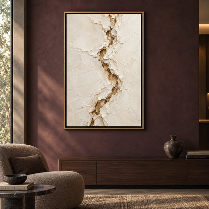 Ivory Rift Textured Abstract Canvas Art