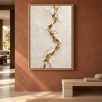 Ivory Rift Textured Abstract Canvas Art