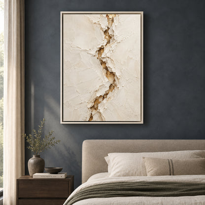 Ivory Rift Textured Abstract Canvas Art