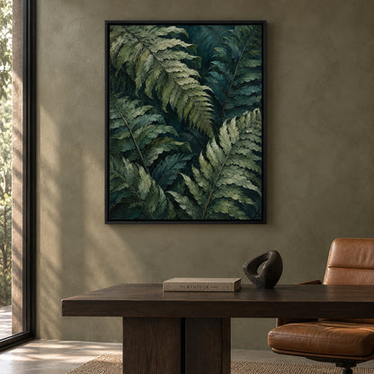 Forest Ferns Textured Botanical Canvas Art