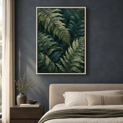 Forest Ferns Textured Botanical Canvas Art