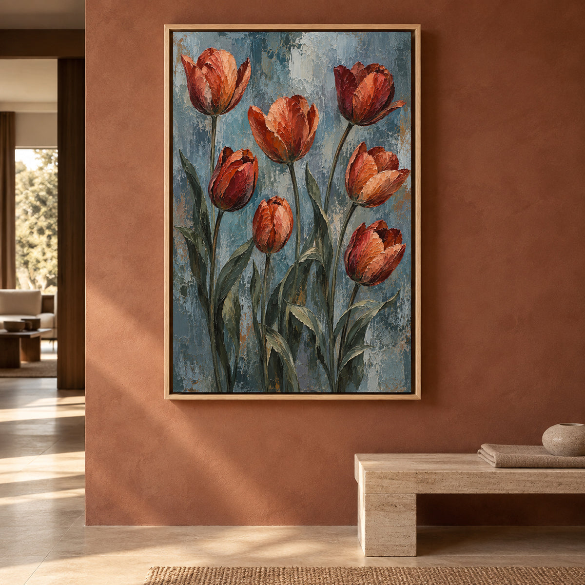 Burnished Tulips Textured Botanical Canvas Art
